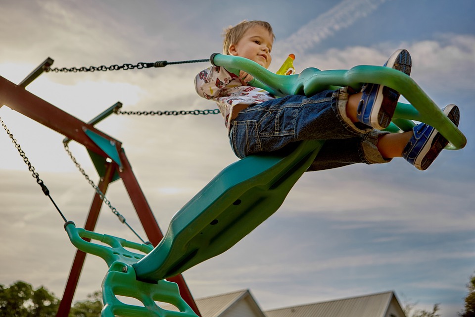 Child playing on playground