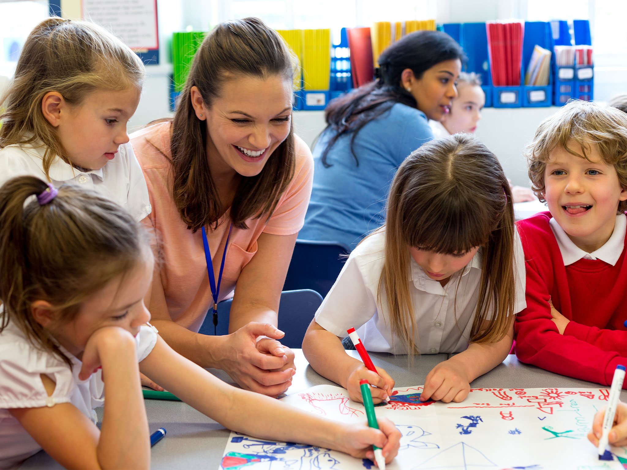 Children in a school lesson