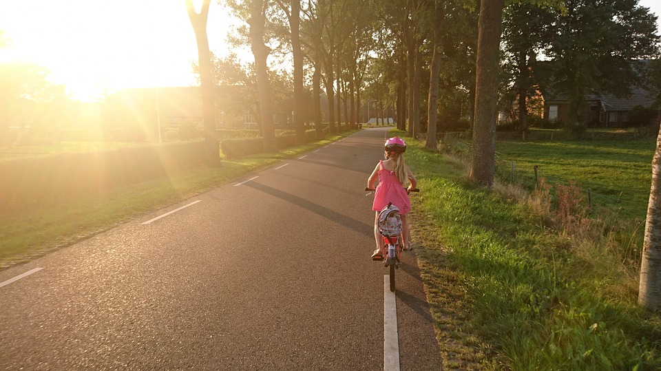 Children learning road safety