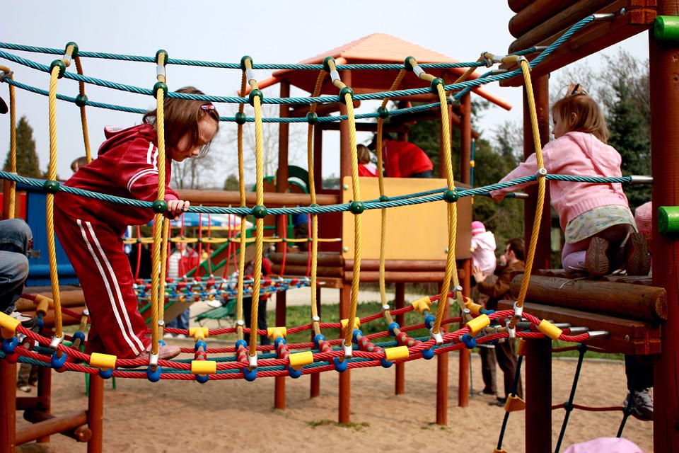 Children playing and staying active