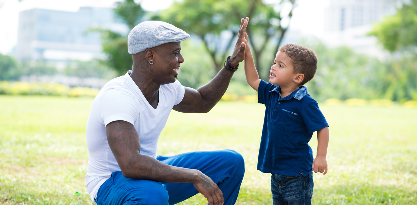 Dad with kid at playground