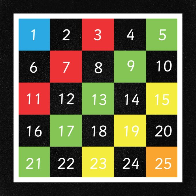 1-25 Grid (Half Solid)