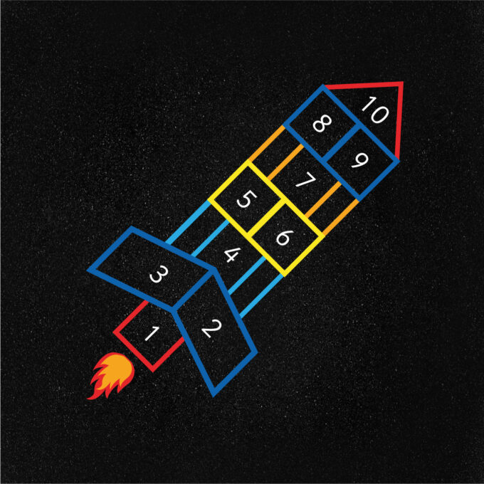 Outline Rocket Hopscotch