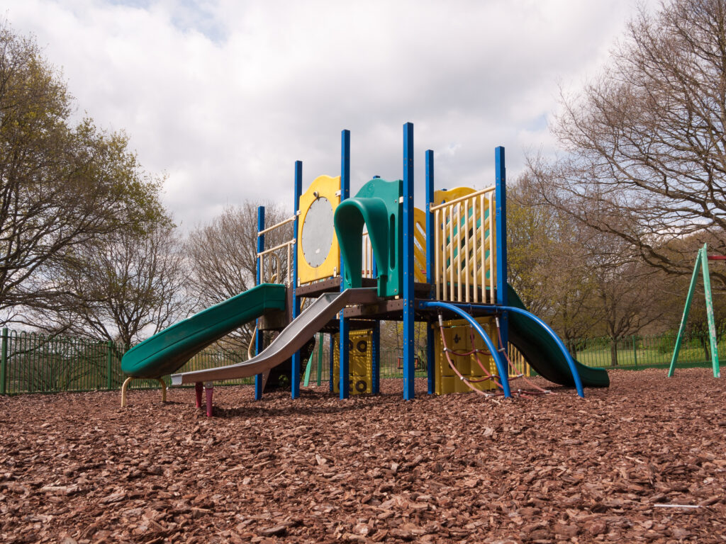 Wood chip playground flooring