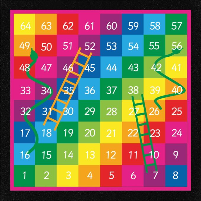 1-64 Snakes & Ladders (full solid)