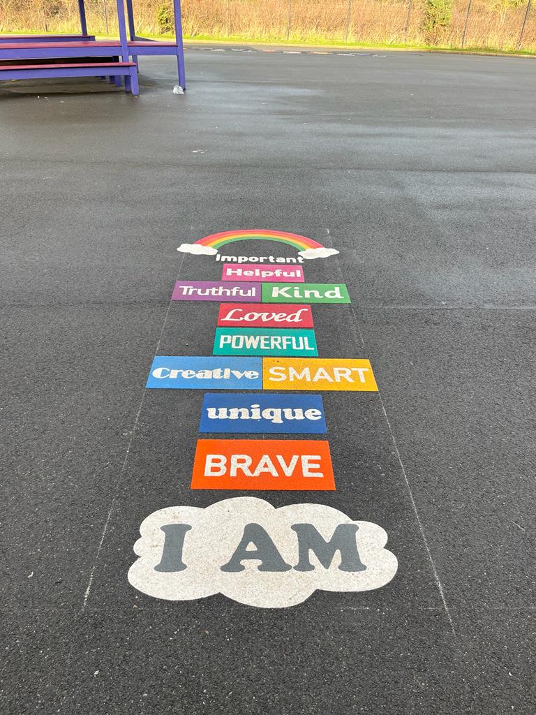 I AM Hopscotch, Playground Markings, Goldthorpe Primary Academy, South Yorkshire